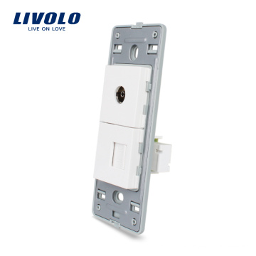 Livolo EUA 110 V 220 V Telefone RJ11 E Tomada de TV tomada de parede VL-C5-1TV-11